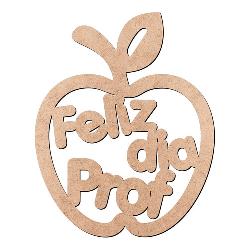 Recorte Maçã Feliz Dia Prof / MDF 3mm