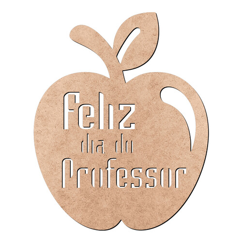 Recorte Maçã Feliz Dia Prof / MDF 3mm