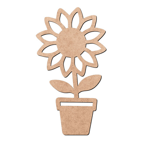 Recorte Girassol Vaso / MDF 3mm