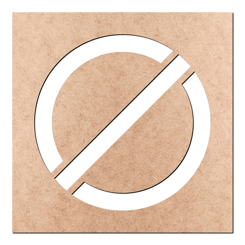 Recorte Sinal Proibido Stencil / MDF 3mm