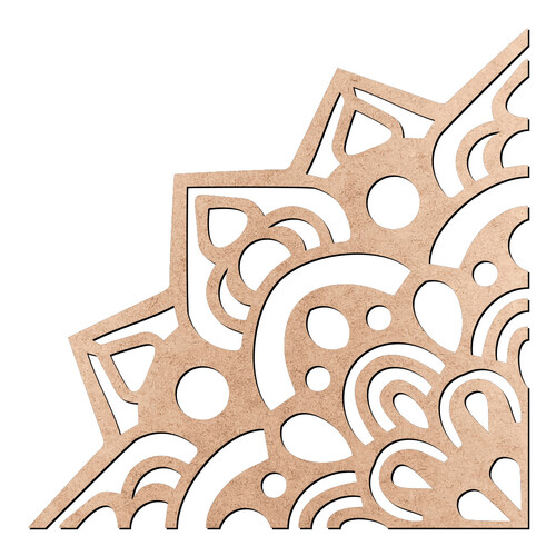 Recorte Um Quarto de Mandala / MDF 3mm