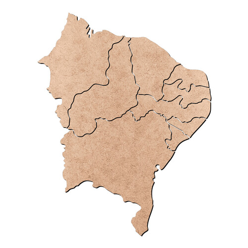 Recorte Mapa Estados do Nordeste / MDF 3mm
