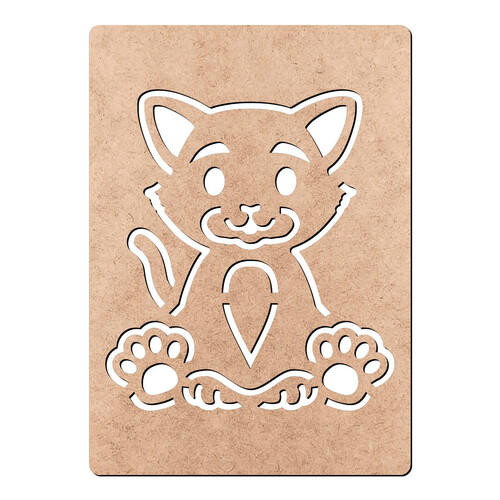 Recorte Stencil Gatinho / MDF 3mm
