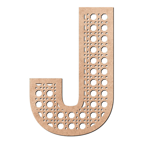 Recorte Fundo Letra J Est Palha Indiana / MDF 3mm