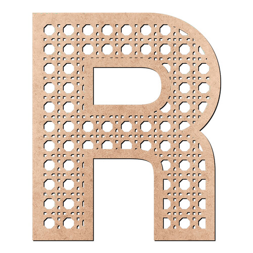 Recorte Fundo Letra R Est Palha Indiana / MDF 3mm