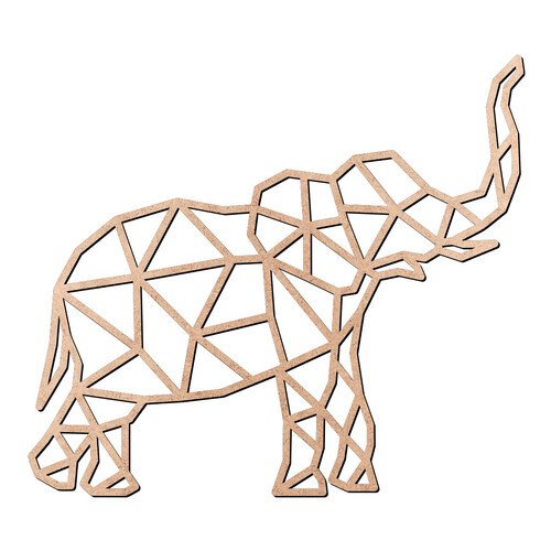Recorte Elefante Geométrico / MDF 3mm