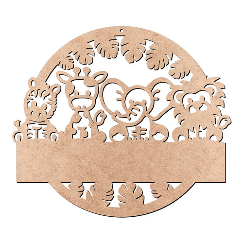 Recorte Guirlanda Animais Safari / MDF 3mm