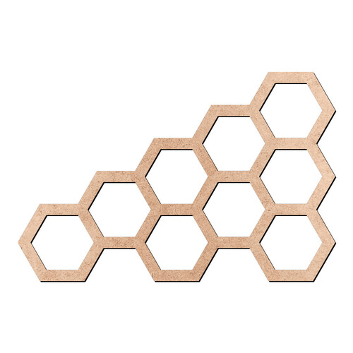 Recorte Cantoneira Hexágonos / MDF 3mm