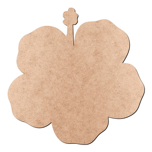 Recorte Flor Lisa Hibisco / MDF 3mm