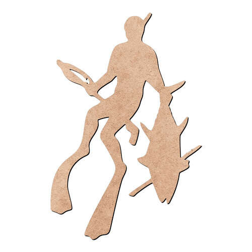 Recorte Mergulhador Pesca Sub / MDF 3mm