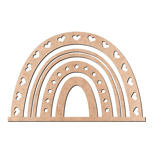 Recorte Arco-íris Corações / MDF 3mm