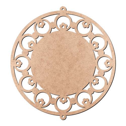 Recorte Placa Flores Círculos Furos / MDF 3mm