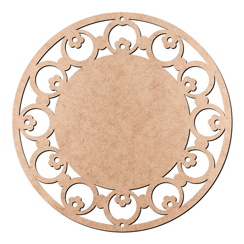 Recorte Placa Flores Círculos Furos / MDF 3mm