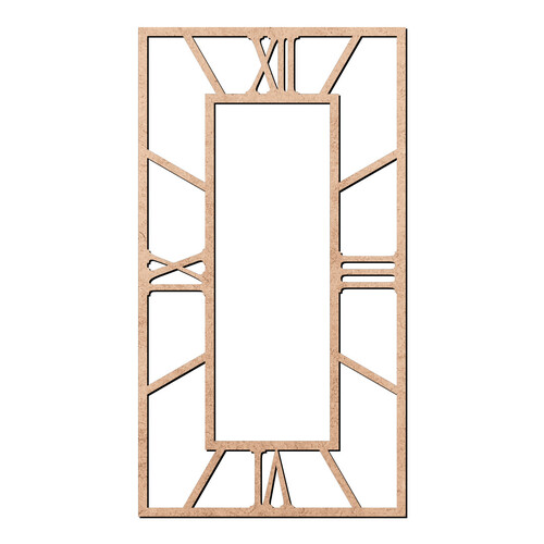 Recorte Moldura Retangular Relógio / MDF 3mm