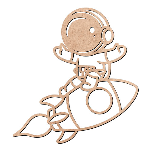 Recorte Astronauta no Foguete / MDF 3mm