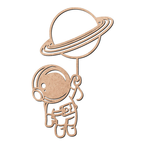 Recorte Astronauta Planeta Balão / MDF 3mm