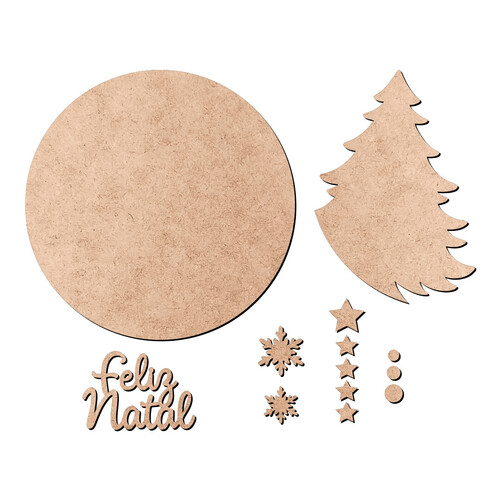 Recorte Kit Placa Feliz Natal / MDF 3mm