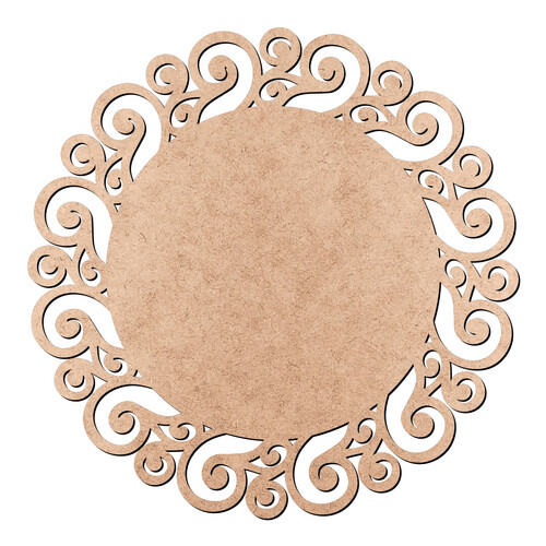 Recorte Placa Redonda Arabescos / MDF 3mm