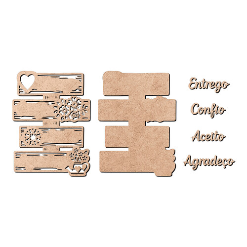 Recorte Kit Placa Hooponopono / MDF 3mm