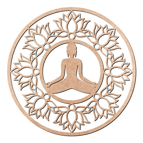 Recorte Mandala Flor Lótus Buda / MDF 3mm