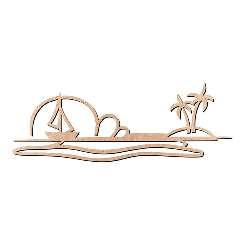 Recorte Paisagem Praia / MDF 3mm