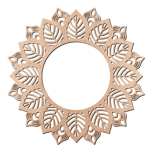 Recorte Mandala Folhas / MDF 3mm