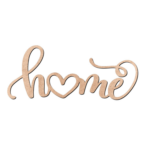 Recorte Palavra Home Coração / MDF 3mm