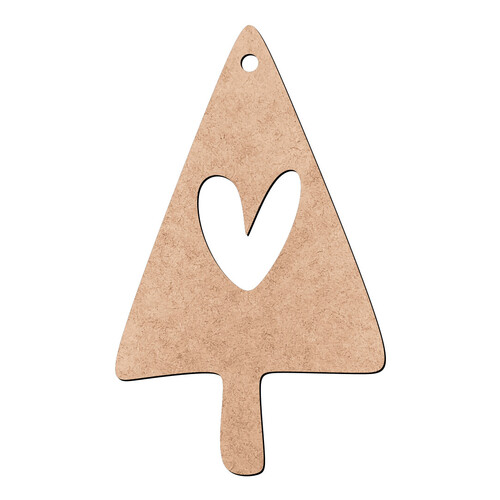 Recorte Pinheiro Coração Furinho / MDF 3mm