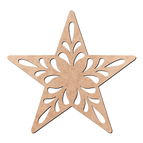 Recorte Estrela Vazada / MDF 3mm