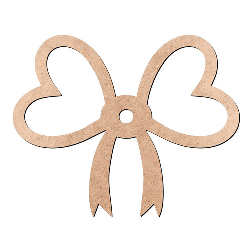 Recorte Laço Corações Furo / MDF 3mm