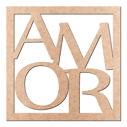 Recorte Quadro AMOR / MDF 3mm
