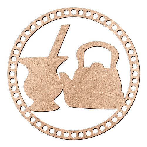 Recorte Base Redonda Cuia Chaleira 20 cm / MDF 3mm