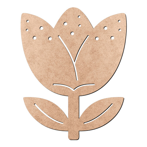 Recorte Flor Tulipa Vazada / MDF 3mm