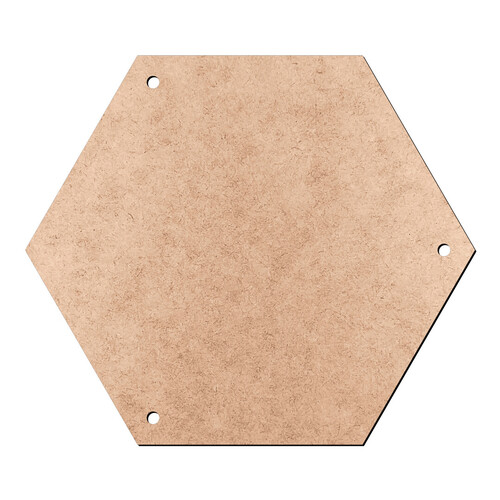 Recorte Hexágono Três Furos / MDF 3mm