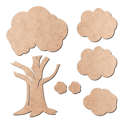 Recorte Kit Árvore Tronco Copas  / MDF 3mm