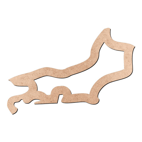 Recorte Mapa RJ Contorno / MDF 3mm