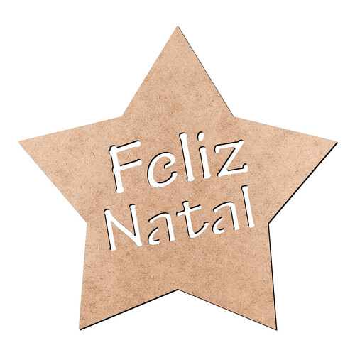 Recorte Estrela Feliz Natal / MDF 3mm