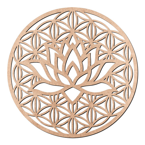 Recorte Mandala Flor Lótus / MDF 3mm