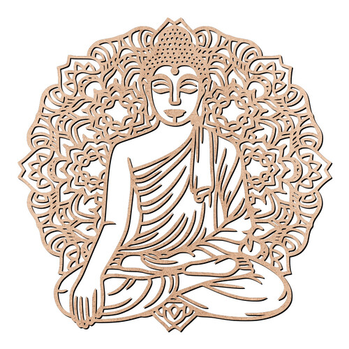 Recorte Buda Mandala Vazada / MDF 3mm