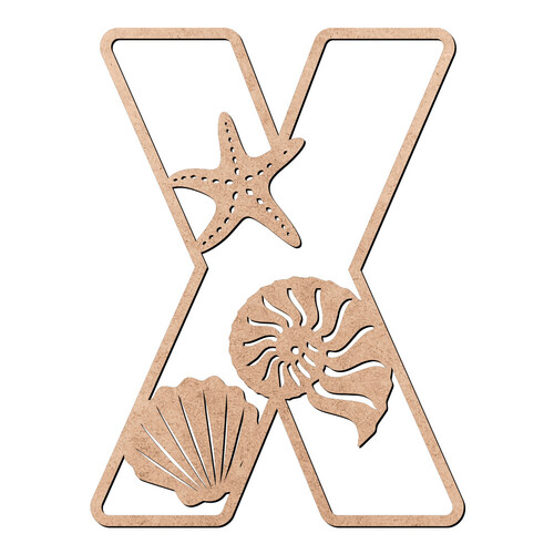 Recorte Letra X Oceano / MDF 3mm