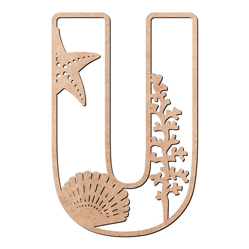 Recorte Letra U Oceano / MDF 3mm