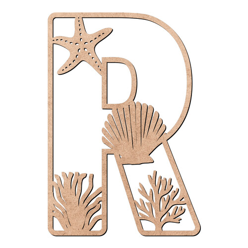 Recorte Letra R Oceano / MDF 3mm