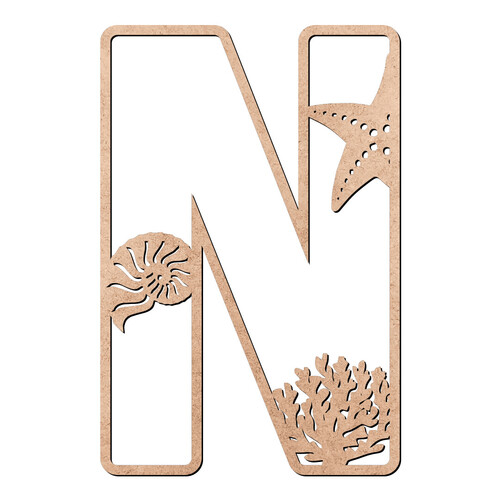 Recorte Letra N Oceano / MDF 3mm