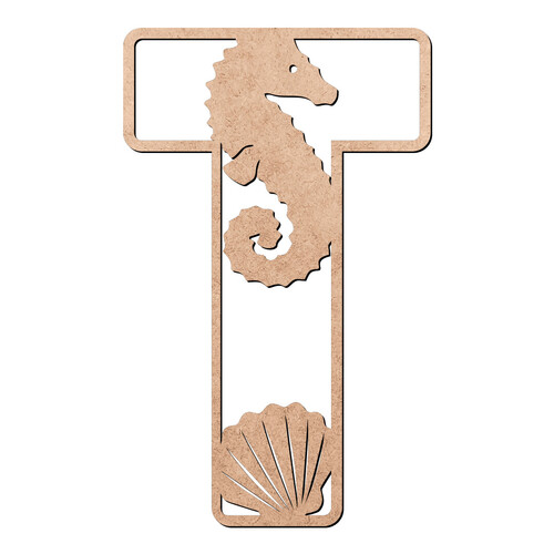 Recorte Letra T Oceano / MDF 3mm