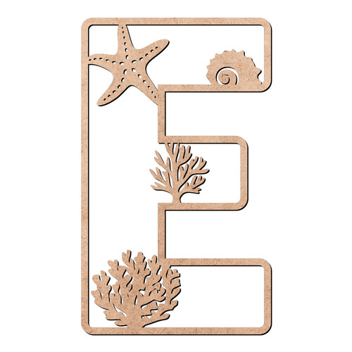 Recorte Letra E Oceano / MDF 3mm