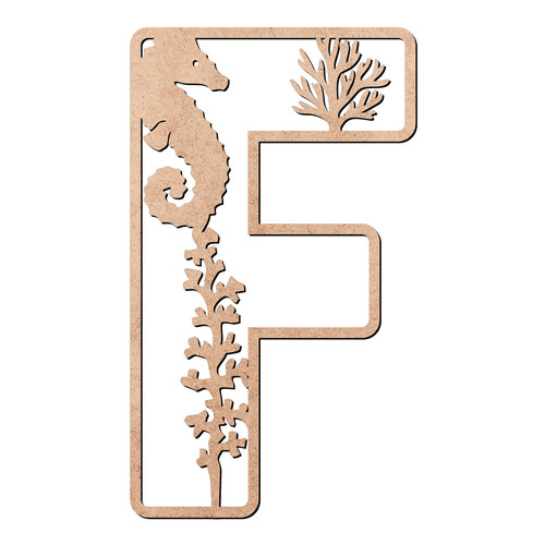 Recorte Letra F Oceano / MDF 3mm