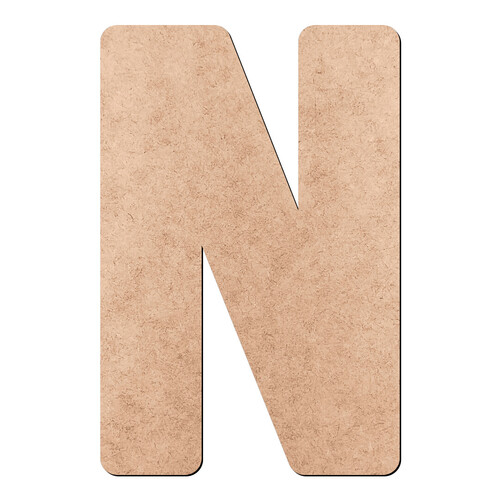 Recorte Letra N Lisa Oceano / MDF 3mm