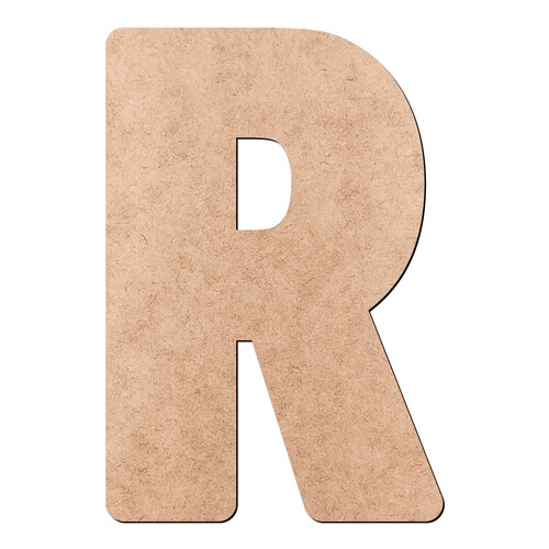 Recorte Letra R Lisa Oceano / MDF 3mm