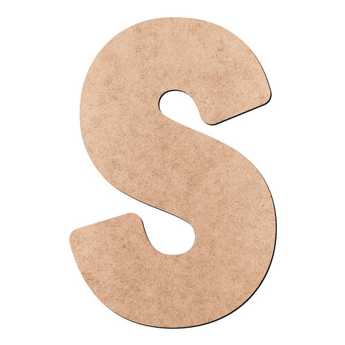 Recorte Letra S Lisa Oceano / MDF 3mm