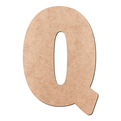 Recorte Letra Q Lisa Oceano / MDF 3mm